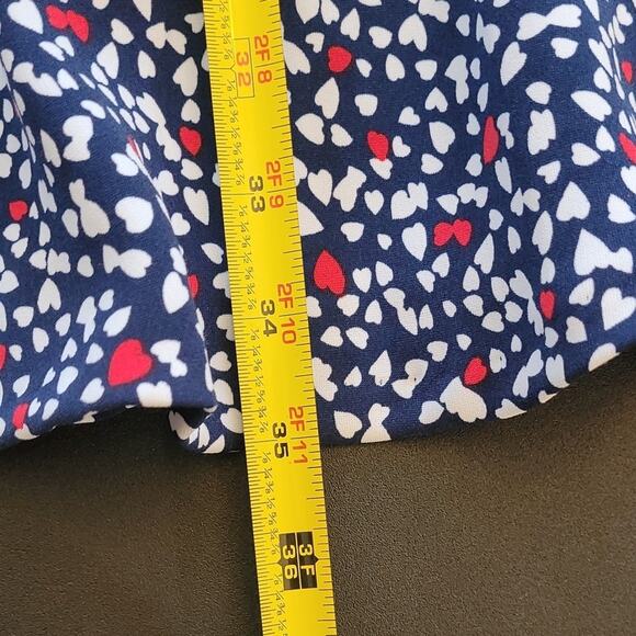 Michael Kors Navy Heart‑Print Fit‑and‑Flare Dress Size 4 Back‑Zip Lined Flirty - Picture 13 of 13